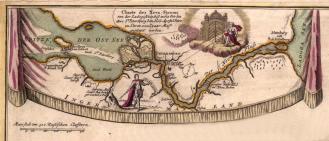 Карта реки Невы. Фрагмент плана Санкт-Петербурга. Издание И.Хоманна. 1720