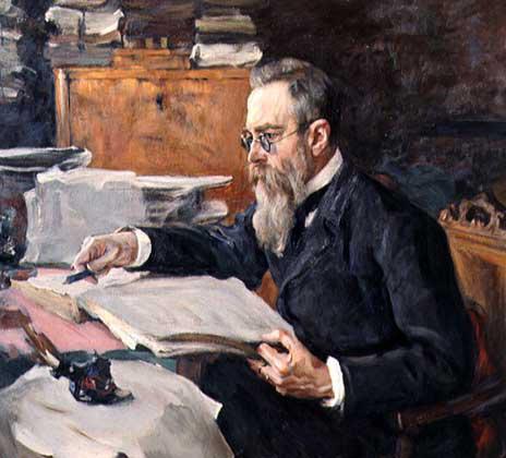 N.A. Rimsky-Korsakov. Portrait painted  by V.A. Serov. 1898