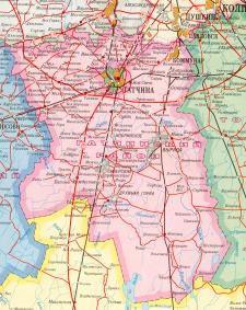 Gatchina district.  Map-scheme