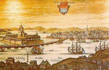 Vyborg Town. Engraving of the 17th cent.