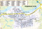 Lodeinoye Pole Town. Map-scheme