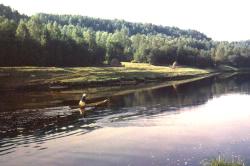 Lodeinoye Pole district. The River Oyat