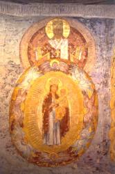 The Tikhvin Convent  of the Dormition of the Virgin. Frescos at the gallery of the Cathedral of the Dormition of the Virgin