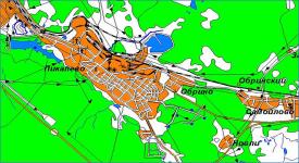 Pikalevo Town. Map-scheme