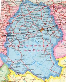 Volosovo district. Map-scheme