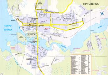 Priozersk Town. Map-scheme