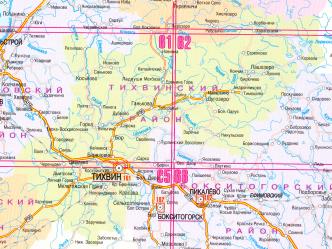 Tikhvin district. Map-scheme