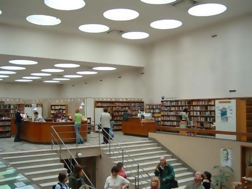 The Vyborg Town  Central Library named after A. Aalto. The room of the permanet readers
