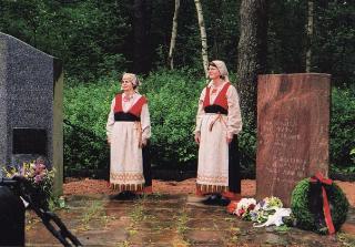 Zaporozhskoye Village. Opening, after restoration,   the communal grave of the Finnish soldiers who parished in 1918 and 1941-1944