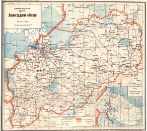 The administrative map of the Leningard Oblast. 1931-1932