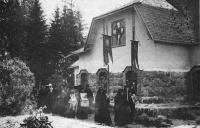 The Lintulsky  Monastery of the Holy Trinity. The religious procession. Photograph of the early 20th cent.