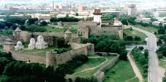 The bird's eye view of the Ivangorod Fortress