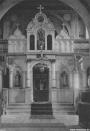 The Cgurch of All Saints in Priozersk Town. Iconostasis . Photograph of  1950