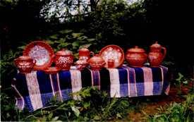Museum of Ceramics and  Modern Ceramics Art. Samples of the Oyat ceramics