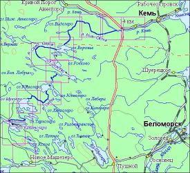 The River Okhta. Map-scheme