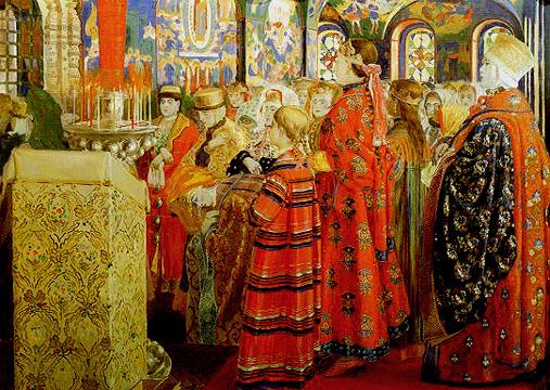 А.П.Рябушкин. «Русские женщины XVII столетия в церкви». 1899