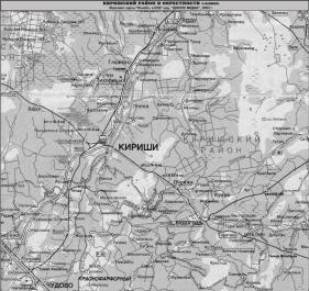 Kirishi district. Map-scheme