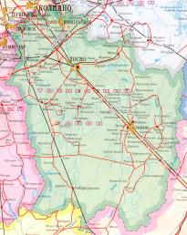 Tosno district. Map-scheme